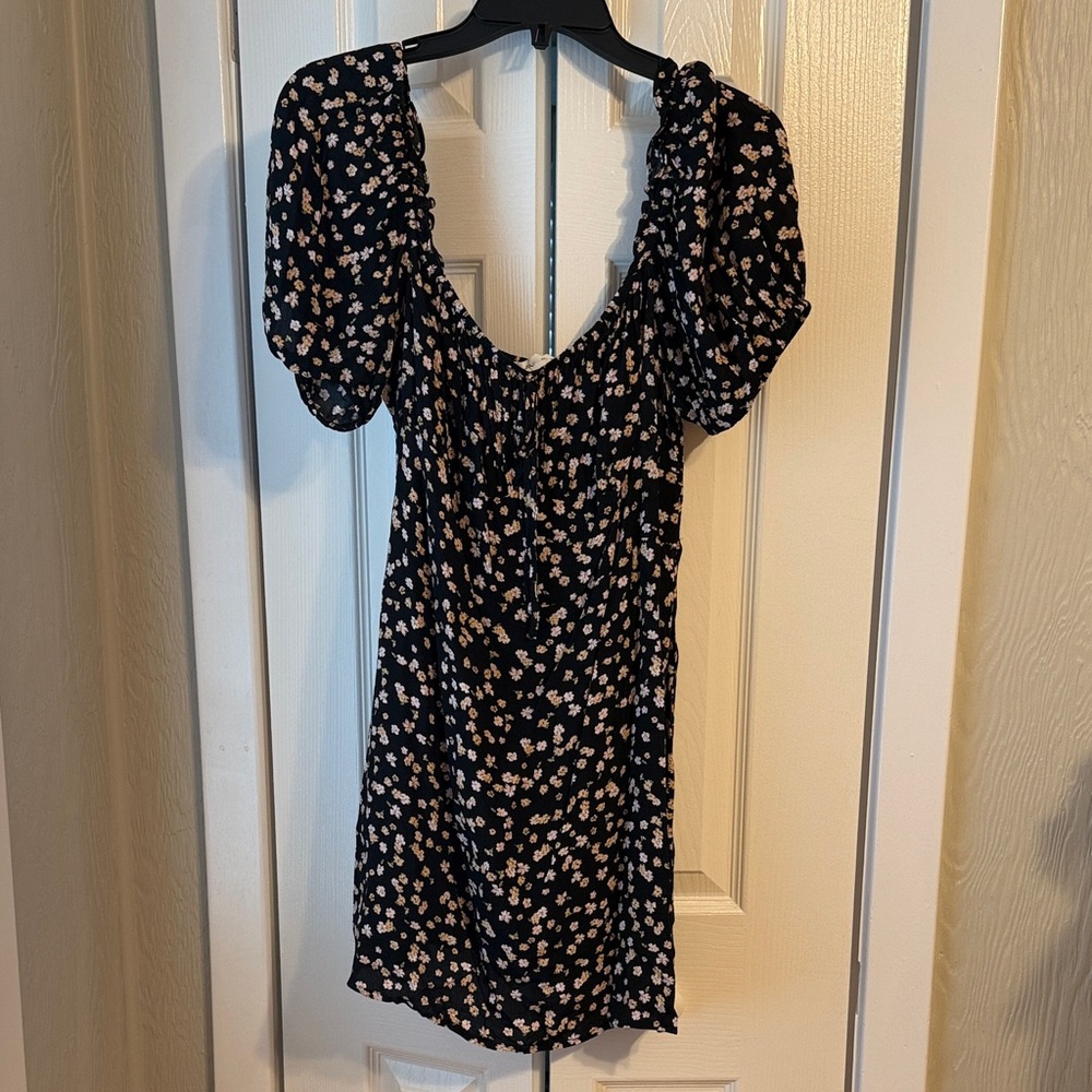 Elodie Black and Cream Floral Mini Dress